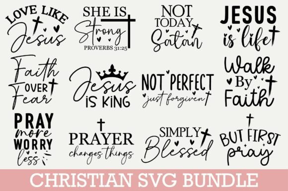 Christian SVG PNG Bundle, Bible Verse T-Shirt Designs