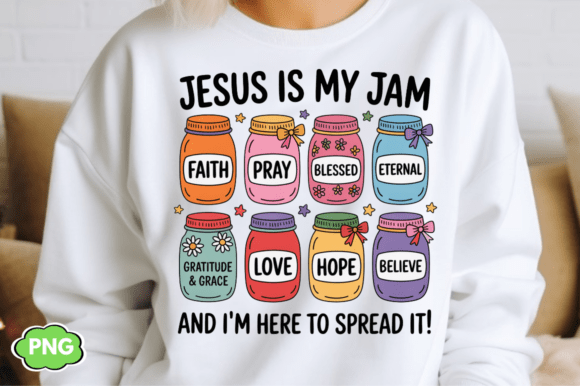 Cute Christian Faith Jars PNG Design for T-Shirt Designs