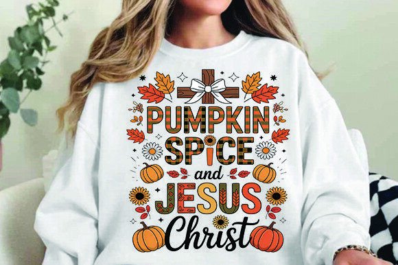 Fall Christian PNG: Jesus Autumn PNG T-Shirt Designs