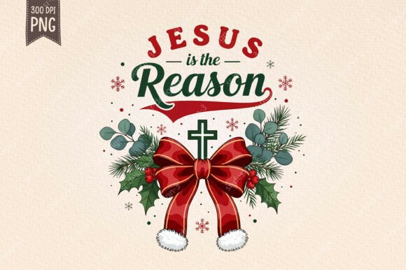 Jesus Is the Reason Christmas Cross PNG — T-Shirt Designs