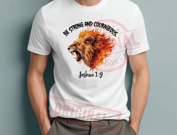 Mens Christian PNG: Be Strong T-Shirt Designs