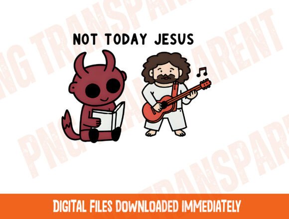 Mens Christian PNG: Not Today Jesus T-Shirt Designs