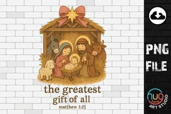 Nativity Christmas PNG-Christian T-Shirt Designs