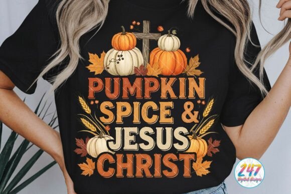 Pumpkin Spice Jesus Christ Christian T-Shirt Designs