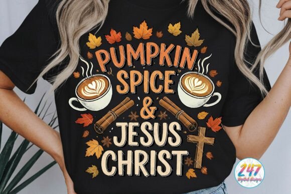 Pumpkin Spice Jesus Christ Fall Autumn T-Shirt Designs